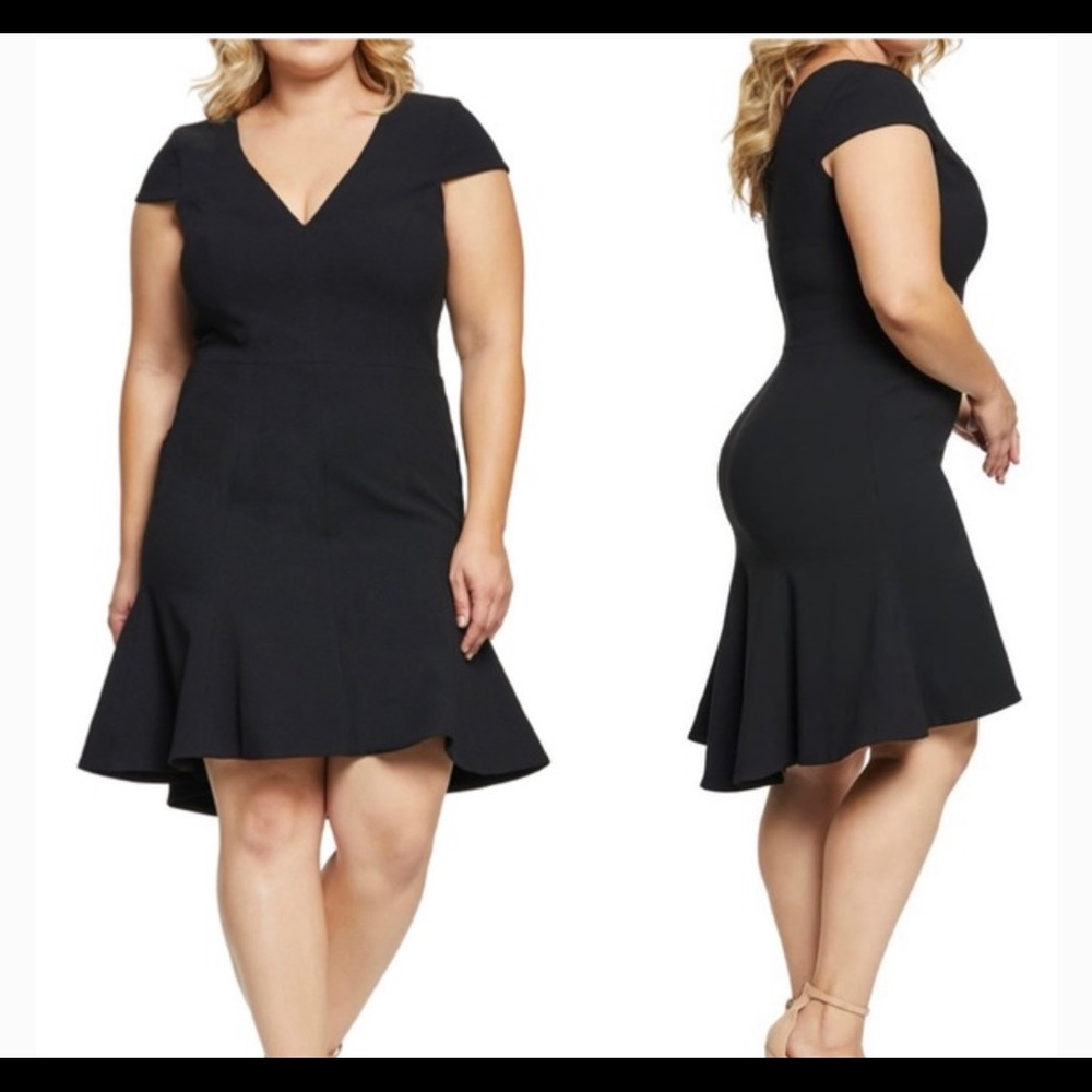 Dress the population Bettie Black sexy hi lo dress